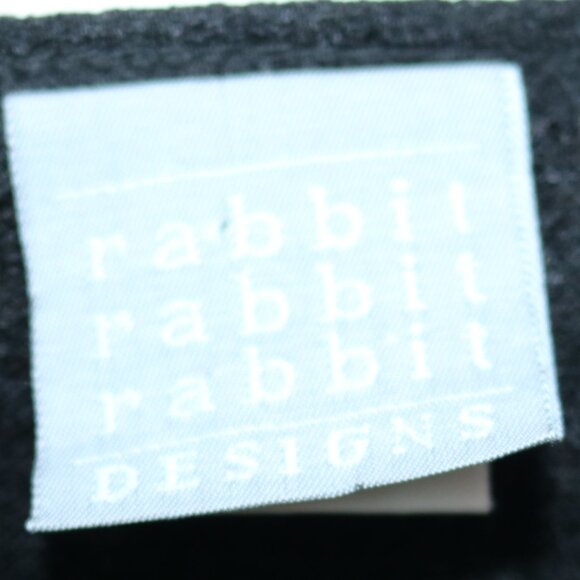 Rabbit Rabbit Rabbit Designs Black Knit Crepe V-Neck Short Sleeve Dress 12 - Picture 5 of 6